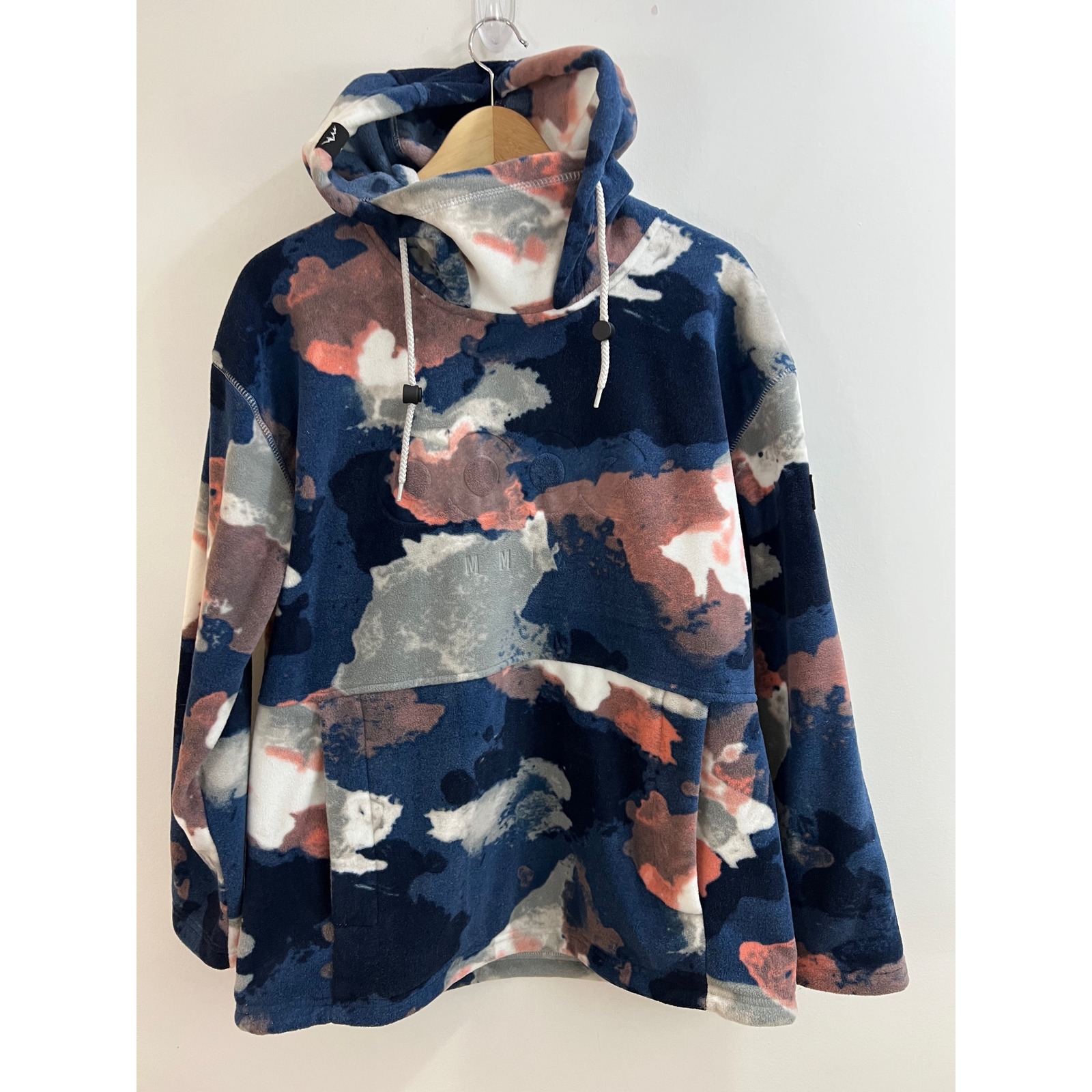 Dope Snow Cozy Hoodie Cumulus Fleece Women Large Blue Pink Camo Abstract — image 5 of 8